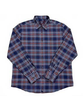 Untuckit Mens Trezari Red Blue Plaid Long Sleeve Shirt Size XL